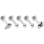16G 5/16 Clear Gem Lotus Flower Elephant Cartilage Tragus Earring Set
