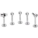 16G 5/16 Clear Gem Lotus Flower Elephant Cartilage Tragus Earring Set