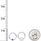 14G 13mm Blue Gem Faux Druzy UFO BCR Captive Nipple Ring Set Of 4