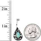 Green Faux Opal Baroque Openwork Elegance Teardrop Belly Ring