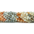 6.5-7mm Multi Color Moonstone Faceted Coin Beads, 15in - 61pcs