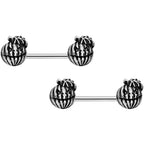 14G 9/16 Jack O Lanterns Barbell Nipple Ring Set