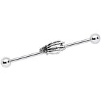 14G Halloween Skeleton Hand Barbell Industrial 38mm