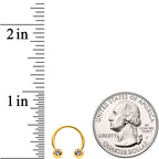 16G 3/8 Clear Gem Variety Horseshoe Nipple Ring Set of 6