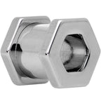 0G Geometric Hexagon Screw Fit Tunnel Plug Set