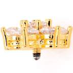 14G Clear Cubic Zirconia Gem Gold Tone Flower Dermal Anchor Top