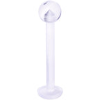 14G 9/16 Clear Flexible Bioplast Straight Barbell Retainer
