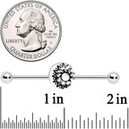 14G Crescent Moon with Star Dangle Industrial Barbell 38mm