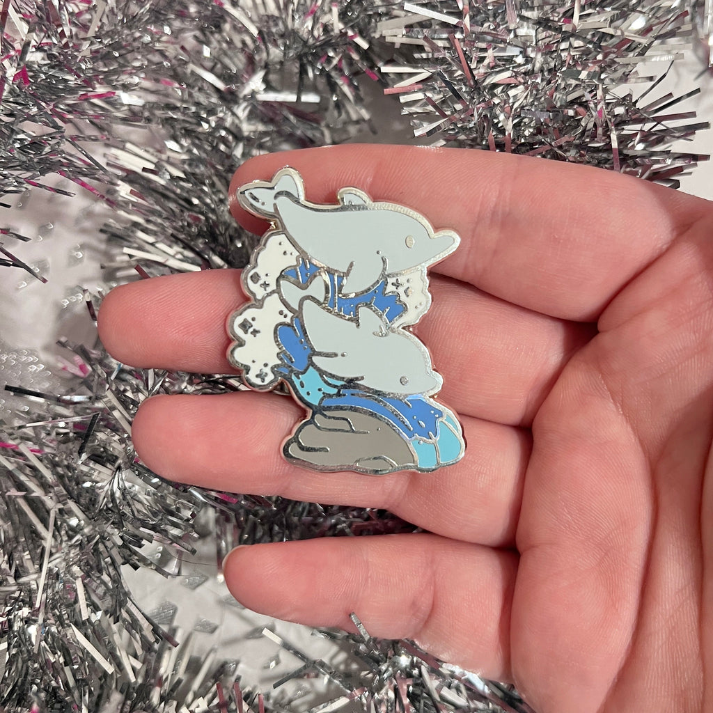 Dolphin Wave ~ Enamel Pin