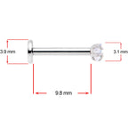 16G 3/8 Clear Pink Blue Star CZ Gem Labret Tragus Set of 3