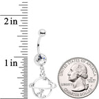 Clear Gem Stars Orbit Planet Saturn Dangle Belly Ring