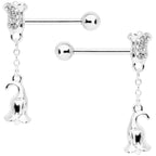 14G 9/16 Flowers Barbell Nipple Ring Set of 4