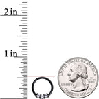 16G 3/8 Clear CZ Gem Black Trio Hinged Segment Ring
