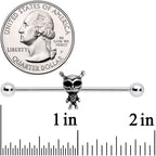 14G Sweet Black Eyed Alien Industrial Barbell 38mm