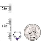 16G 1/4 Purple Heart Gem Royal Valentine Cartilage Clicker
