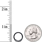 16G 3/8 Clear CZ Gem Black Hinged Segment Ring