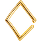 16G 3/8 Gold Tone Rhombus Closure Ring