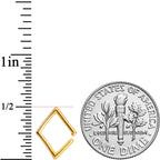 16G 3/8 Gold Tone Rhombus Closure Ring