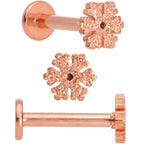 16G 5/16 Gem Rose Gold Tone Holiday Cartilage Tragus Earring Set of 3
