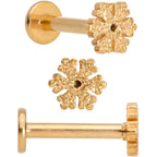 16G 5/16 Gem Gold Tone Holiday Cartilage Tragus Earring Set of 3