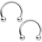 14G 9/16 1/2 Aqua Gem Flower Horseshoe Barbell Nipple Ring Set