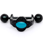 16G 1/2 Faux Turquoise Black Flower Cartilage Cuff
