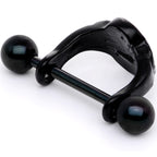 16G 1/2 Faux Turquoise Black Flower Cartilage Cuff