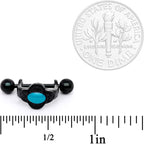 16G 1/2 Faux Turquoise Black Flower Cartilage Cuff