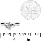 16G 1/2 Clear Gem Cross Crown Cartilage Cuff