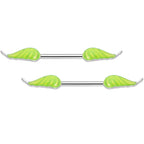 14G 9/16 Glow in the Dark Green Leaf Barbell Nipple Rings