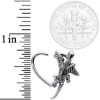 16G 3/8 Climbing Dragon Left Heart Closure Ring
