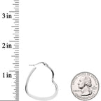 30mm Stainless Steel Heart Hoop Earrings