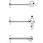 16G 5/16 Green Gem St Patricks Day Shamrock Labret Set of 3