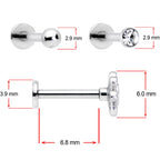 16G 5/16 Clear Gem Flower Top Labret Tragus Set of Three