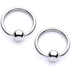 14G White Faux Opal Elephant BCR Barbell Nipple Ring Set of 4