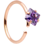 20G 5/16 Pastel Gem Rose Gold Tone Nose Hoop Set of 6