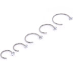 20G Clear Gem Rhombus Multiple Size Nose Hoop Set of 5