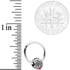 16G 3/8 Red Gem Sumptuous Abstract Bead Hinged Segment Ring