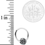 16G 3/8 Tiny Texture Pattern Bead Hinged Segment Ring