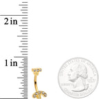 Clear Gem Gold Tone Nuts for Bolts Double Mount Belly Ring