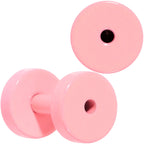 Sweet Pastel Pink Screw Fit Tunnel Plug Set 16G to 19mm