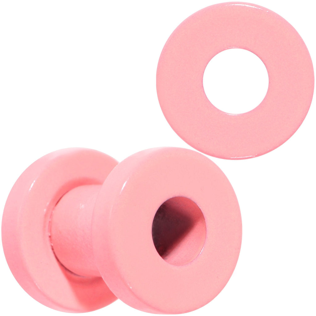Sweet Pastel Pink Screw Fit Tunnel Plug Set 16G to 19mm