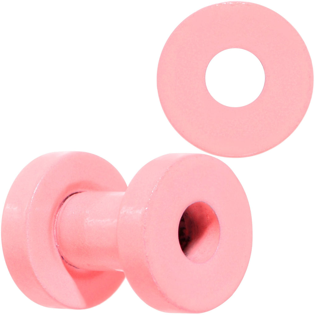 Sweet Pastel Pink Screw Fit Tunnel Plug Set 16G to 19mm