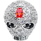 16G 5/16 Clear Red CZ Gem Punk Skull Labret Monroe Tragus