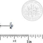 16G 5/16 Clear Blue CZ Gem Star Internally Threaded Labret Tragus