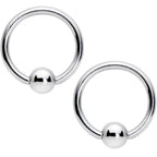 14G 7/16 1/2 Clear Gem Flowers BCR Barbell Nipple Ring Set of 4