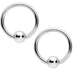 14G Clear Gem Rose Gold Tone Flowers BCR Barbell Nipple Ring Set