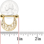 14G 9/16 Clear CZ Gem Gold Tone Abstract Heart Nipple Shield Set