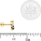 16G 1/4 Clear Gem Gold Tone Bling Bumblebee Cartilage Tragus