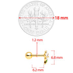 16G 1/4 Clear Gem Gold Tone White Flower Cartilage Earring